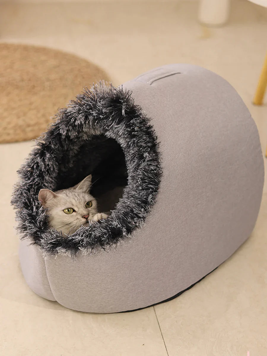 Cave Style Pet Bed for Winter Comfort