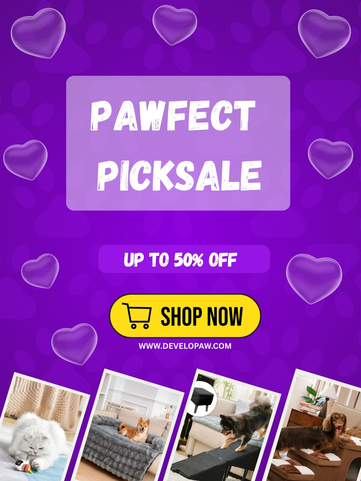 DEVELOPAW PAWFECT PICKSALE UP TO 50% OFF BANNER PRODUCTS MOBILE