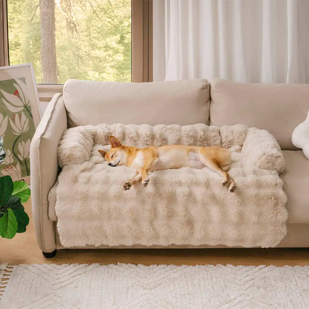 Plush Bed Soft Dog Pad – Soft Faux Fur Couch Protector & Washable Cushion Mat