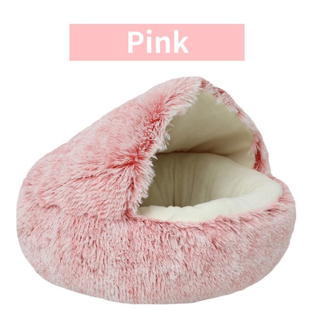 DEVELOPAW_Plush Calming Pet Bed -COLOR PINK