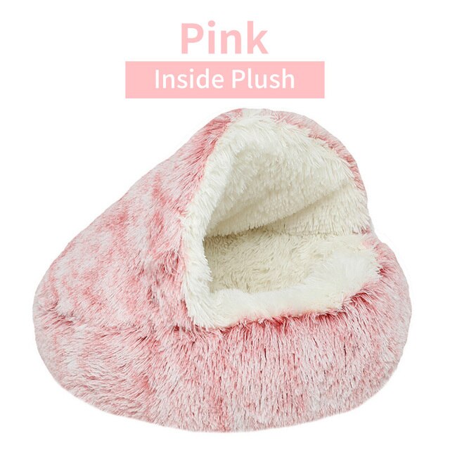 DEVELOPAW_Plush Calming Pet Bed inside plush - COLOR PINK