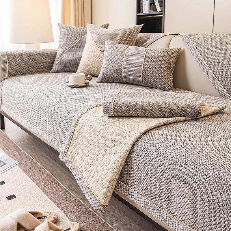 BreathEase Linen Non-Slip Couch Protector Cover