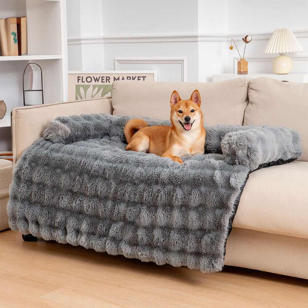 Plush Bed Soft Dog Pad – Soft Faux Fur Couch Protector & Washable Cushion Mat