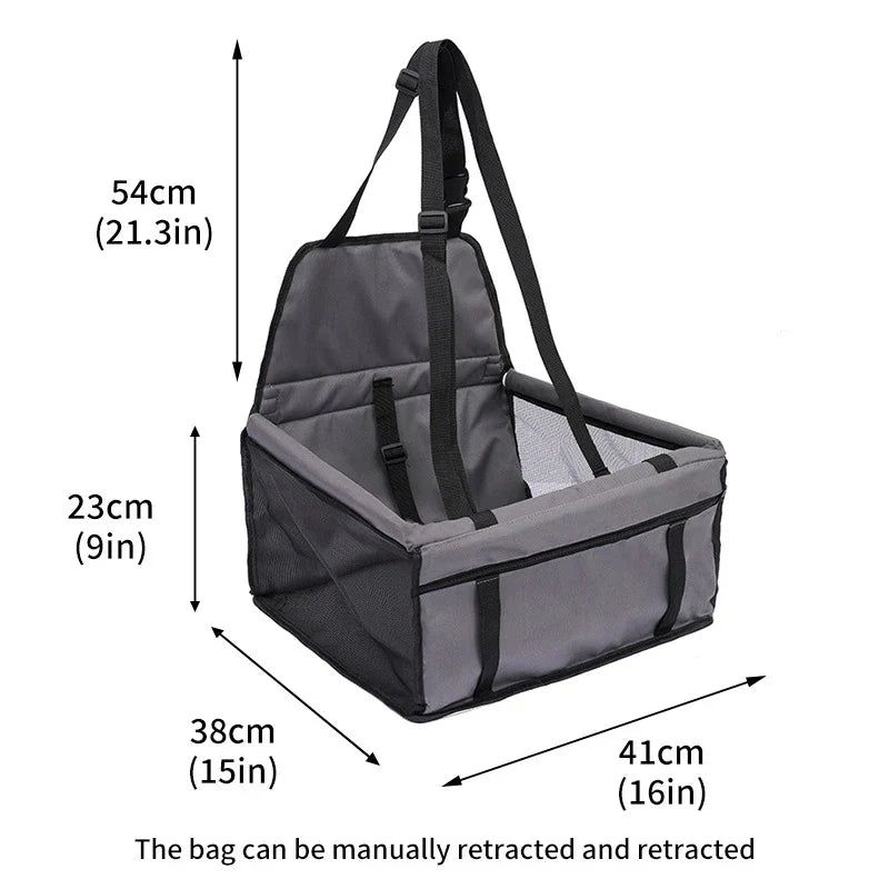 Pet Car Seat β Foldable, Scratch-Proof Dog Booster with Safety Belt for Puppies