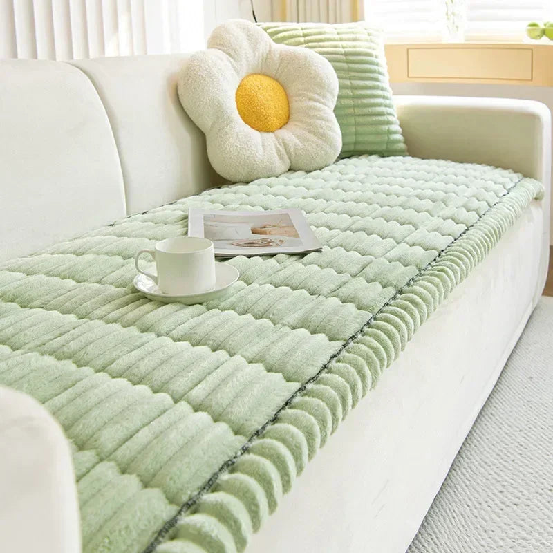 CozyCord Quilted Couch Cover – Plush, Anti-Slip & Winter-Ready