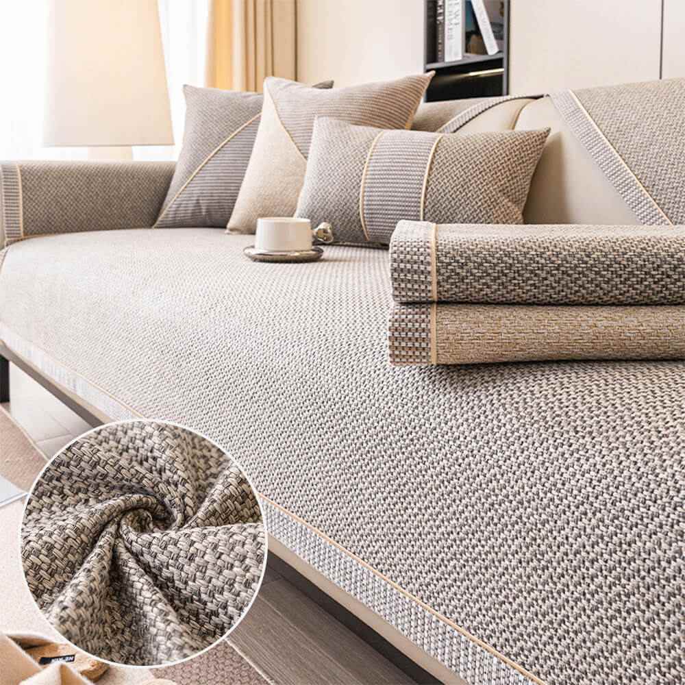 Woven Cotton Linen Sofa Cover - Developaw