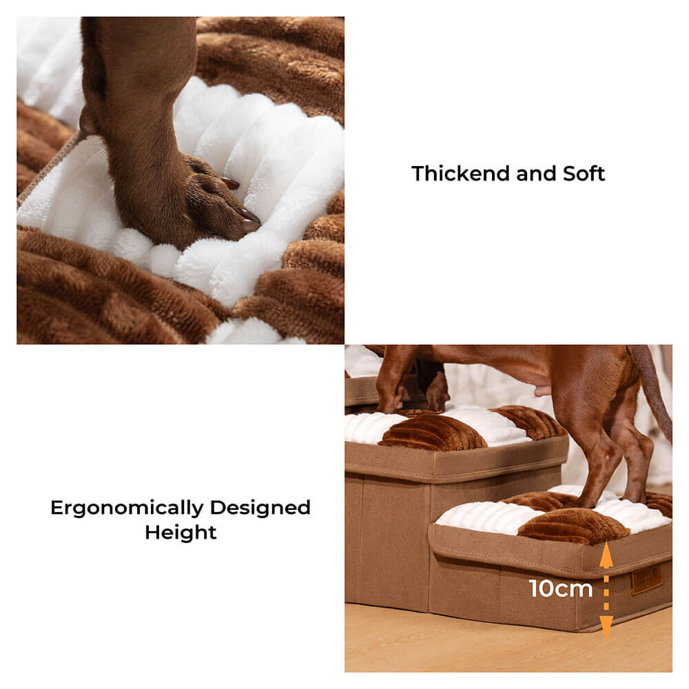 ChessStep - Handcrafted Dog Stairs with Storage & Cozy Condo