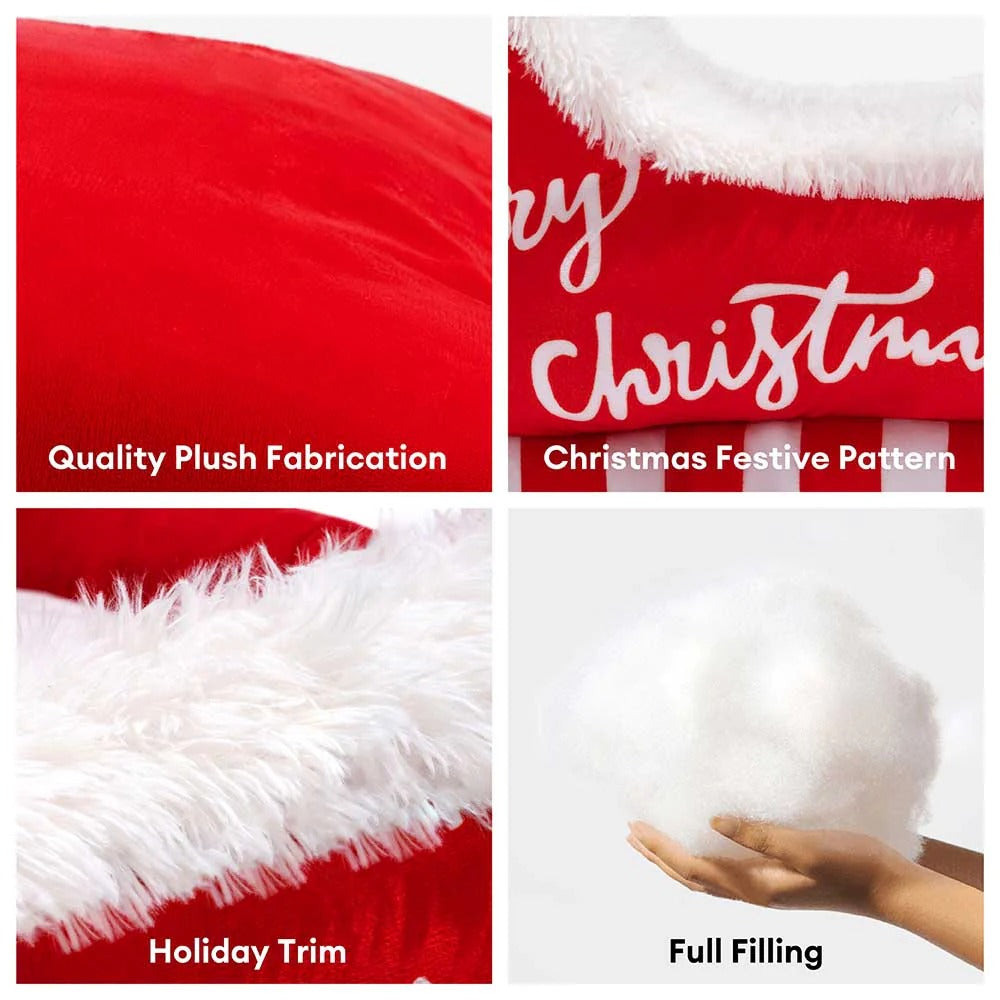 Christmas Sleigh Plush Pet Bed – Warm, Washable & Non-Slip Sofa Nest for Cats & Dogs