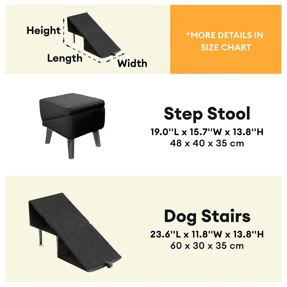 Ottoman – 2-in-1 Convertible Dog Ramp & Step Stool
