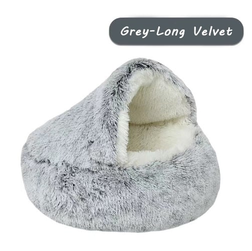 Soft Plush Pet Bed for Cats & Small Dogs – Warm Round Nest Sleeping Cave