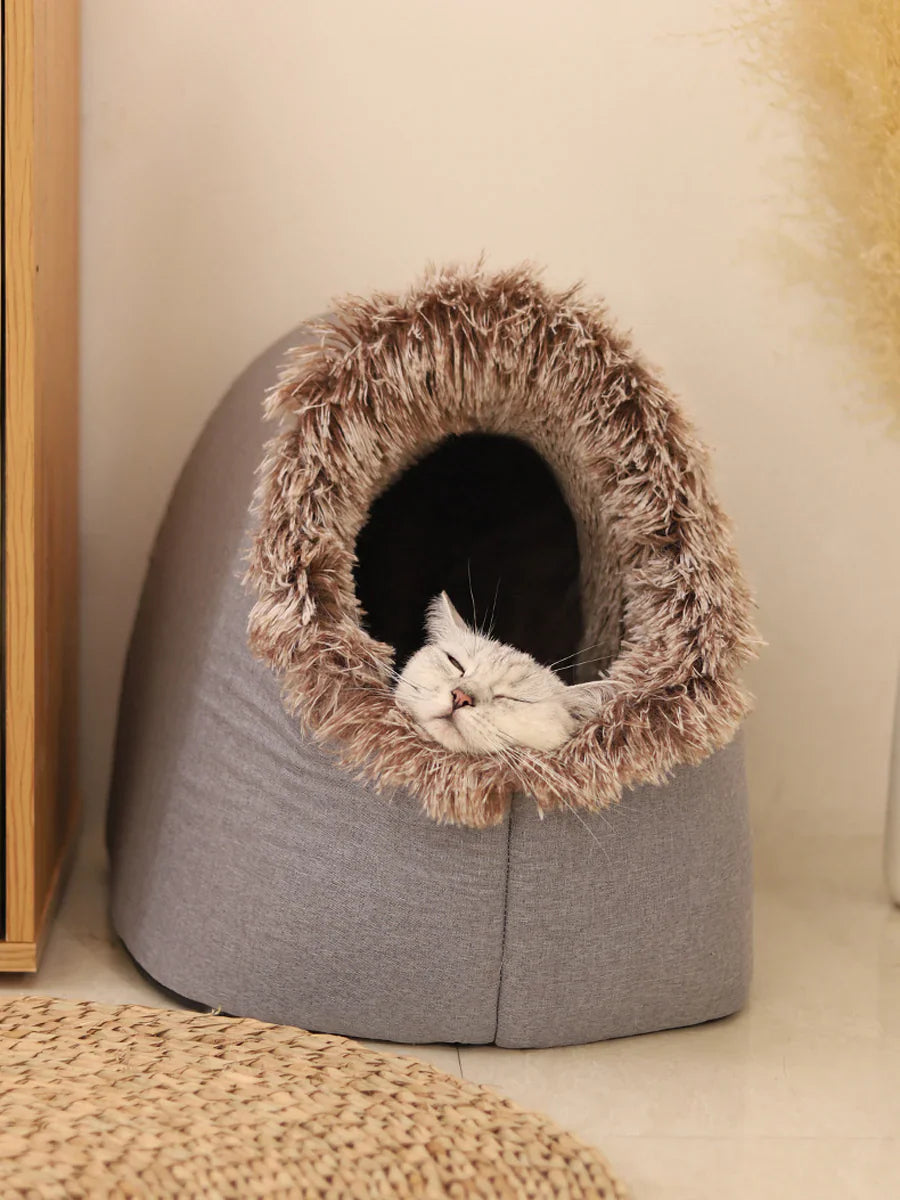 Cave Style Pet Bed for Winter Comfort