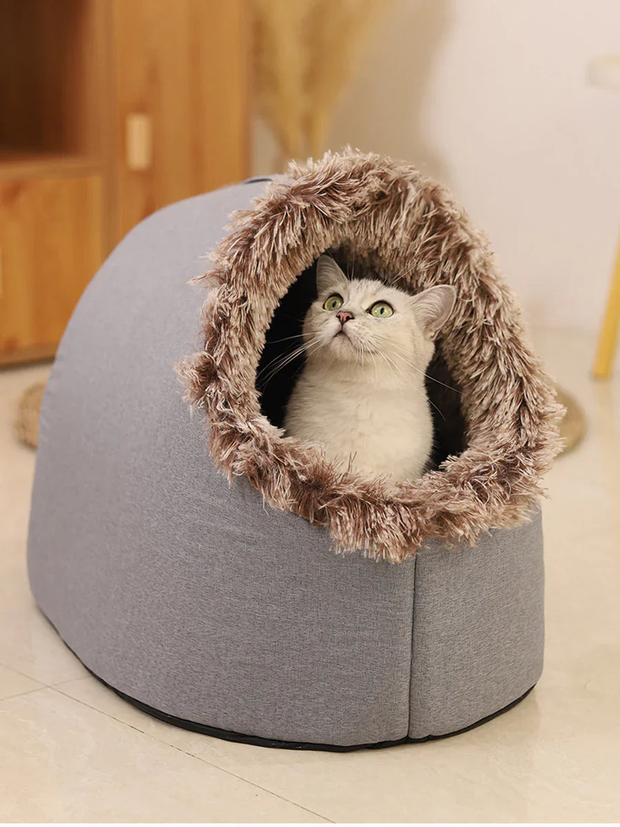 Cave Style Pet Bed for Winter Comfort