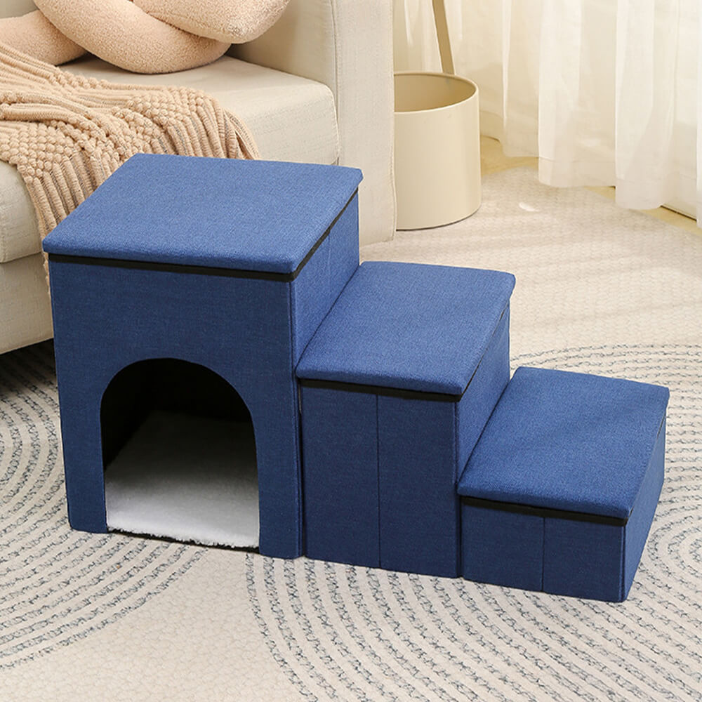 Foldable Dog Stairs with Storage & Condo – Portable Pet Steps