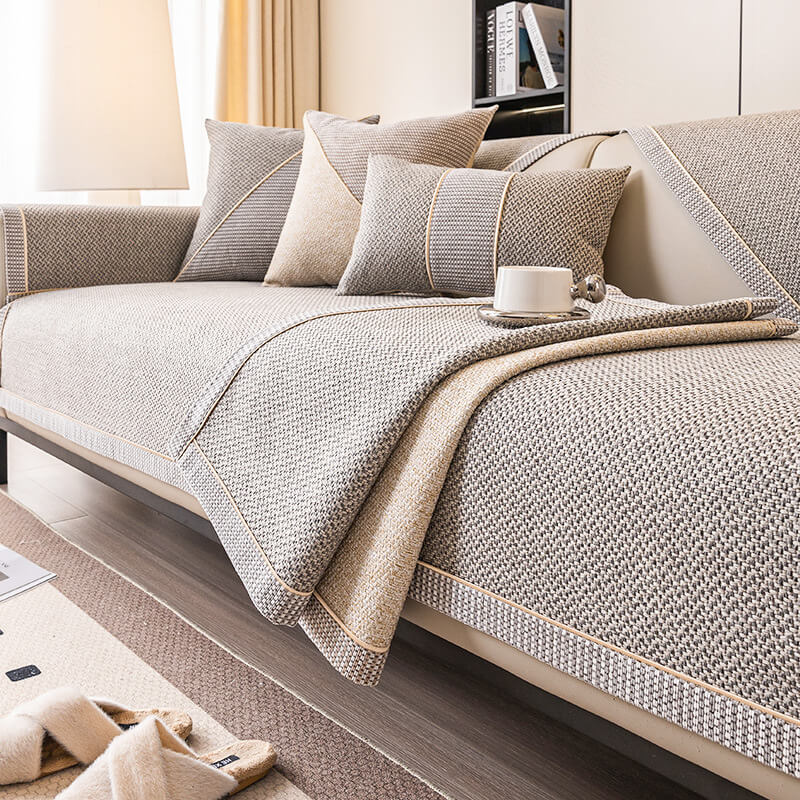 BreathEase Linen Non-Slip Couch Protector Cover