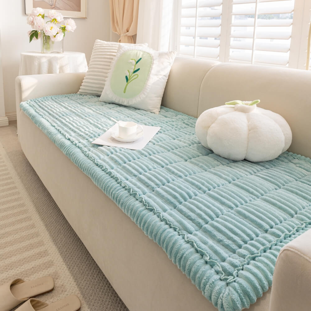 CozyCord Quilted Couch Cover – Plush, Anti-Slip & Winter-Ready