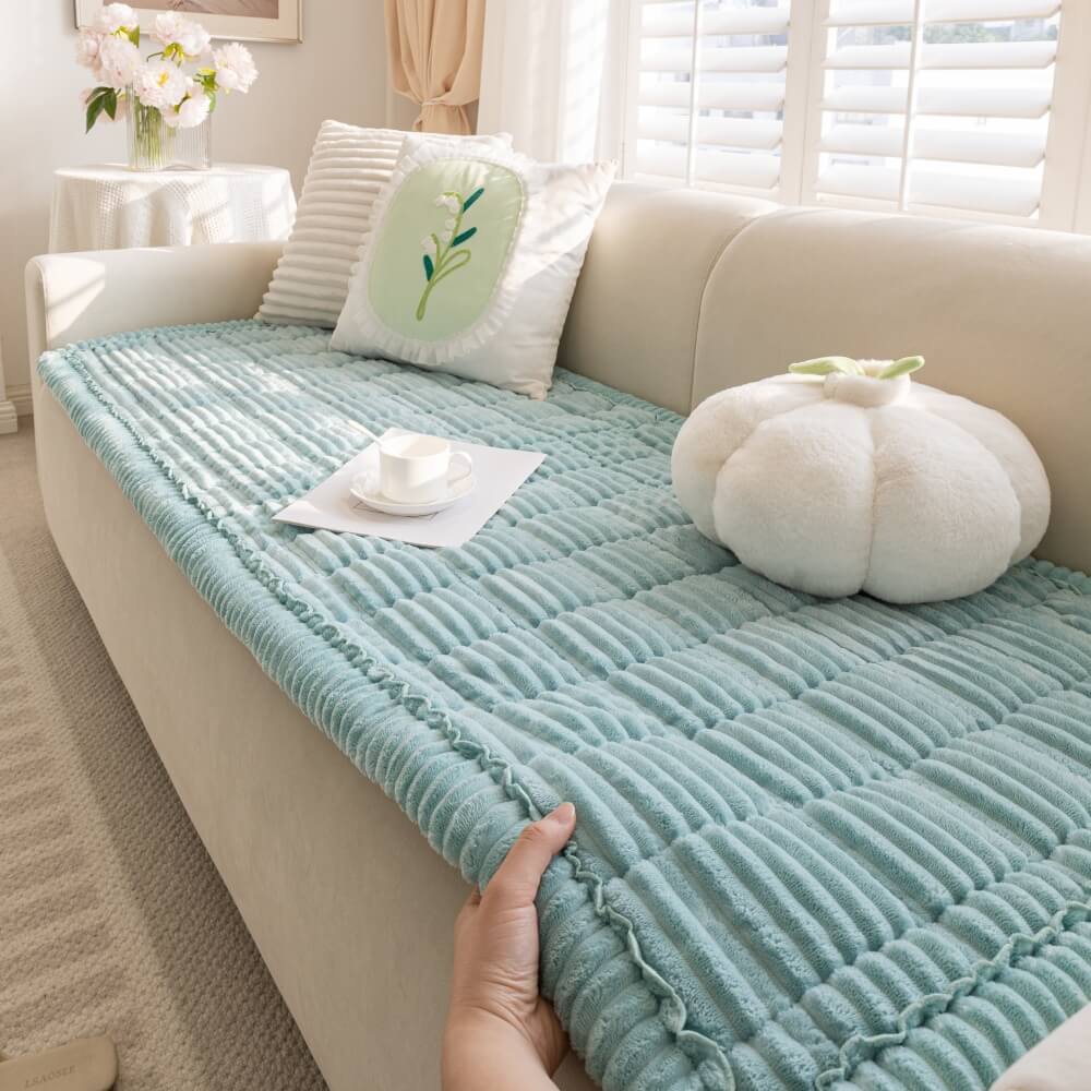 CozyCord Quilted Couch Cover – Plush, Anti-Slip & Winter-Ready