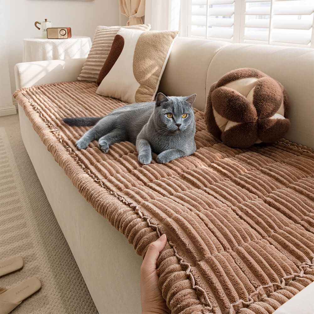 CozyCord Quilted Couch Cover – Plush, Anti-Slip & Winter-Ready