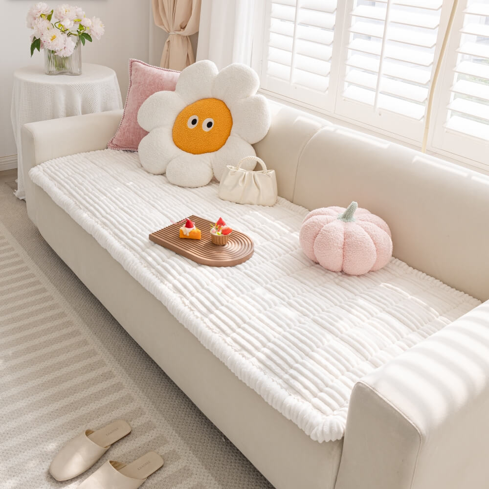 CozyCord Quilted Couch Cover – Plush, Anti-Slip & Winter-Ready