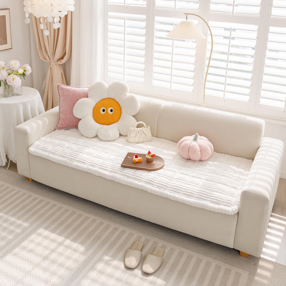 CozyCord Quilted Couch Cover – Plush, Anti-Slip & Winter-Ready