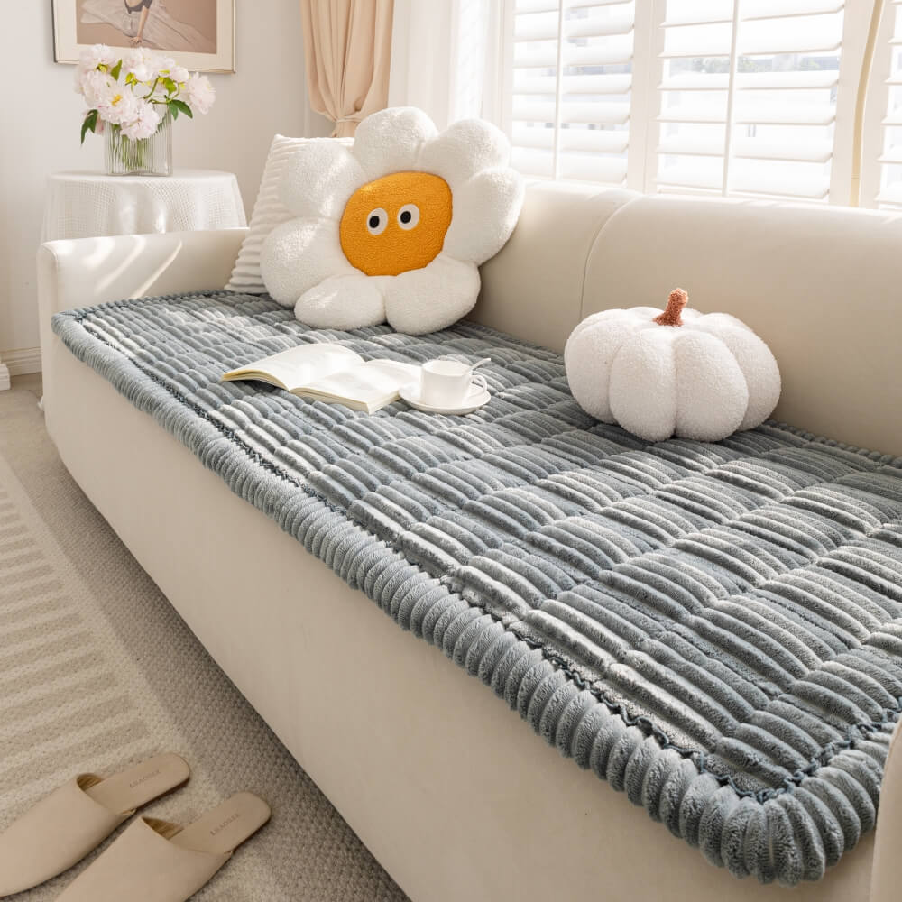CozyCord Quilted Couch Cover – Plush, Anti-Slip & Winter-Ready