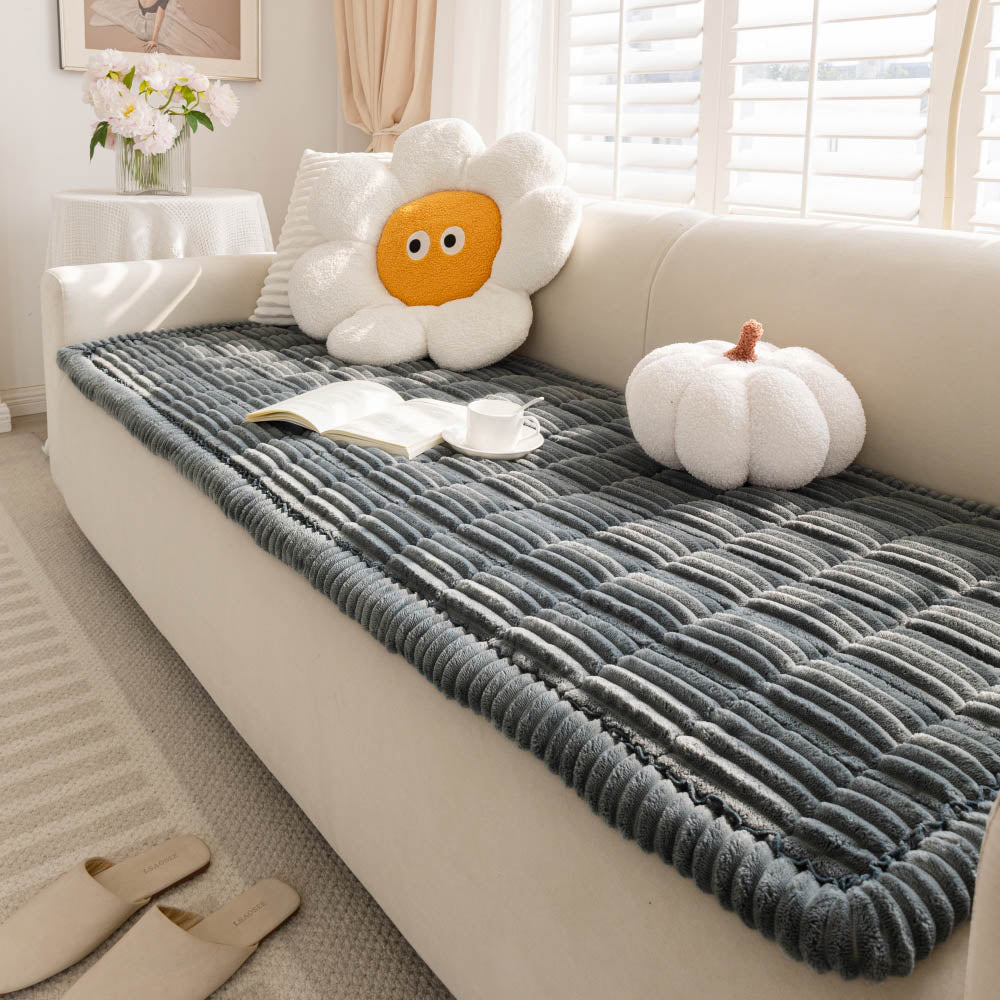 CozyCord Quilted Couch Cover – Plush, Anti-Slip & Winter-Ready