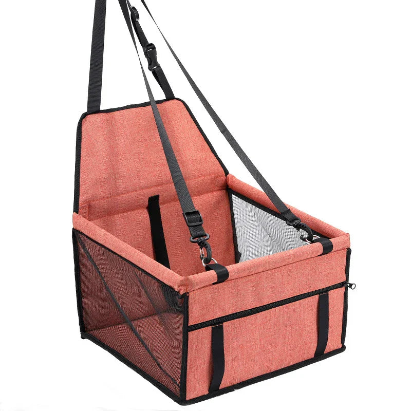 Pet Car Seat – Foldable, Scratch-Proof Dog Booster with Safety Belt for Puppies