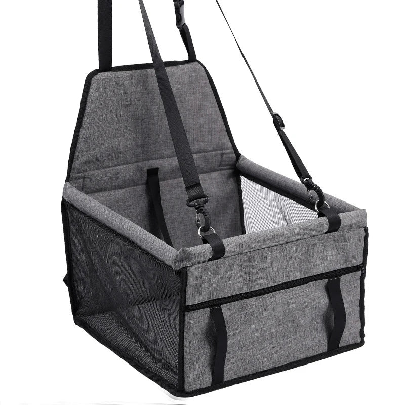 Pet Car Seat – Foldable, Scratch-Proof Dog Booster with Safety Belt for Puppies