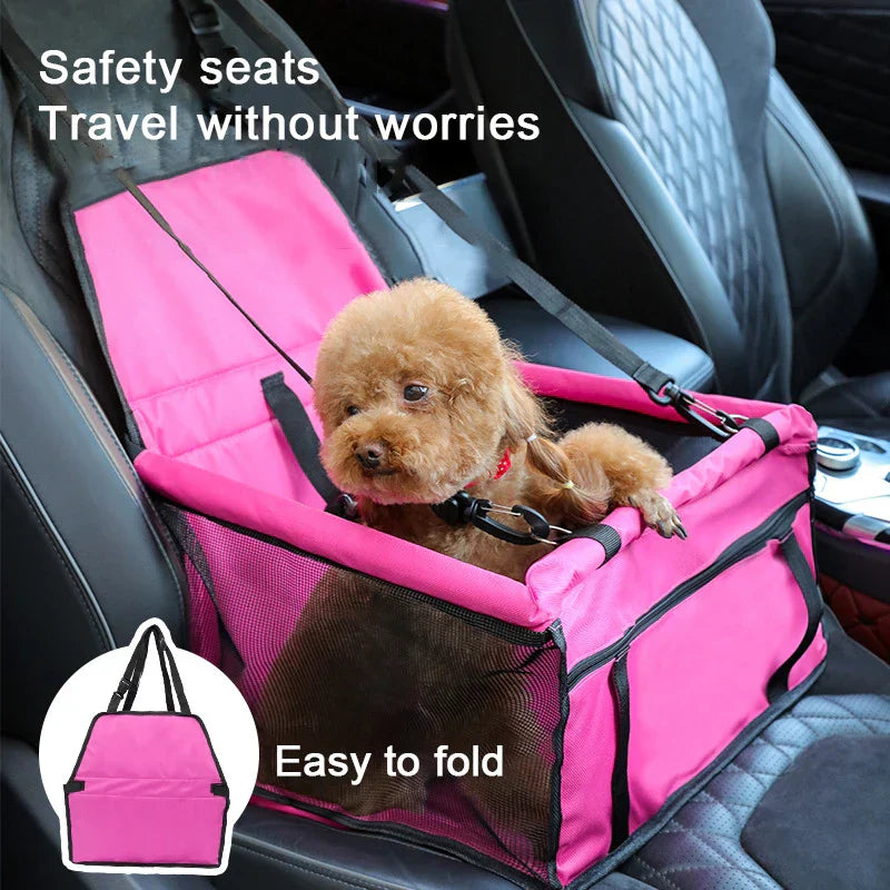 Pet Car Seat – Foldable, Scratch-Proof Dog Booster with Safety Belt for Puppies