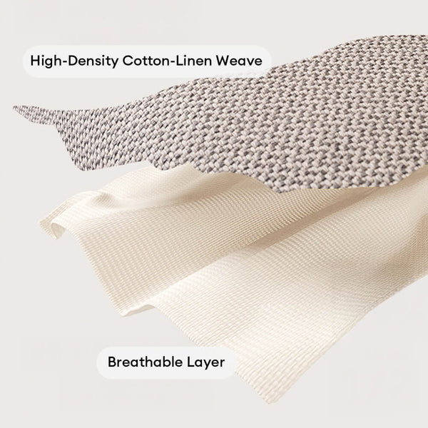 Woven Cotton Linen Sofa Cover - high density cotton linen weave breathable layer