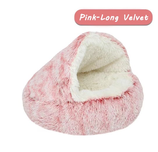 Soft Plush Pet Bed for Cats & Small Dogs – Warm Round Nest Sleeping Cave