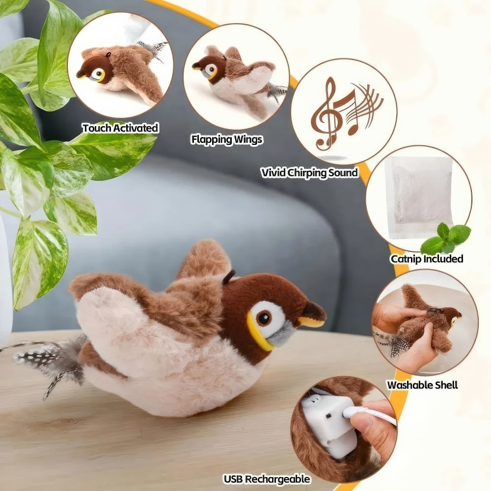 Flapping Bird Cat Toy - Interactive Cat Toy